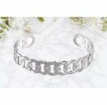 b. Armband Gehamerde schakel | Zilver