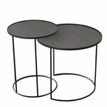 a. Ethnicraft ronde bijzettafel set van 2, High. 20721