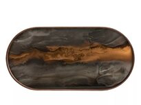 b. Bronze Organic Glass Dienblad Ovaal | 20369 Tray